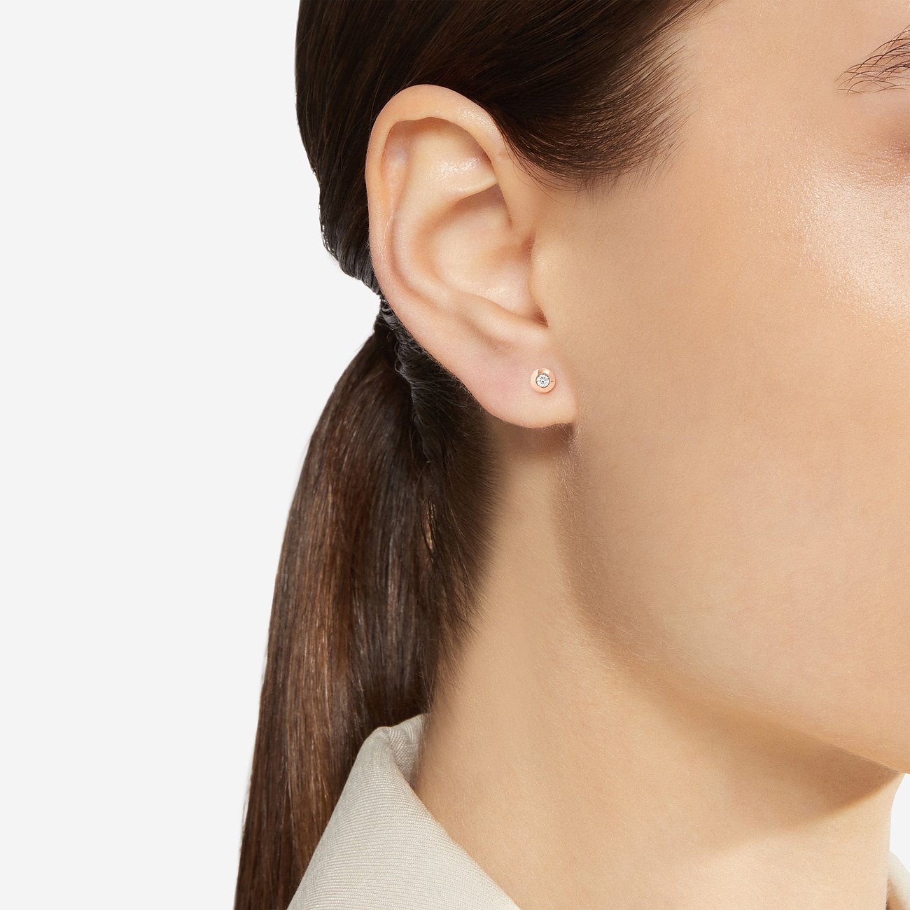 DoDo Ohrstecker aus 375 Roségold mit Diamant.