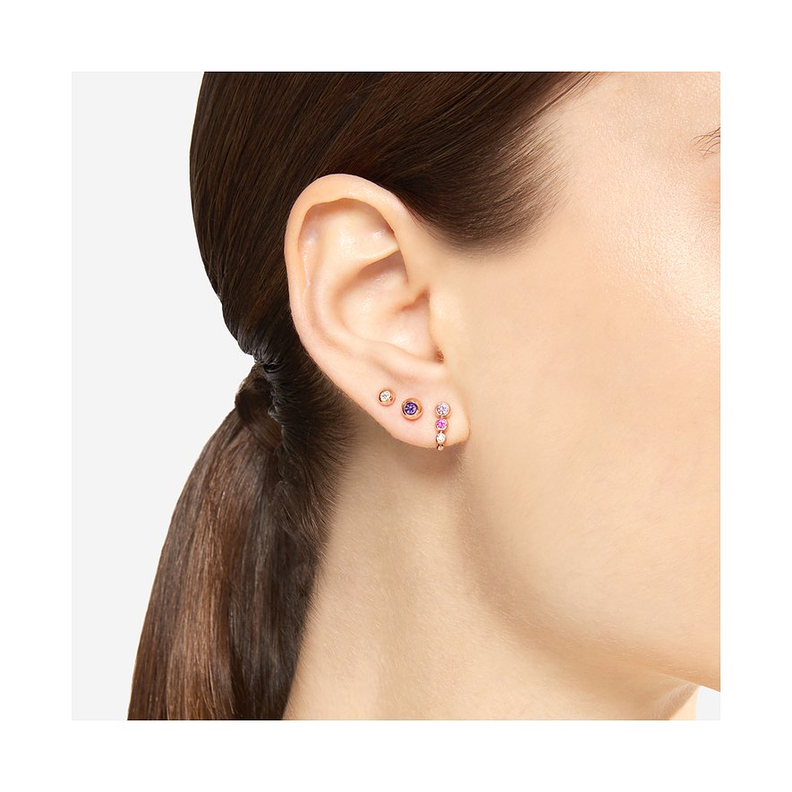 DoDo Ohrringe aus 375 Roségold mit Diamanten und farbigen Steinen.