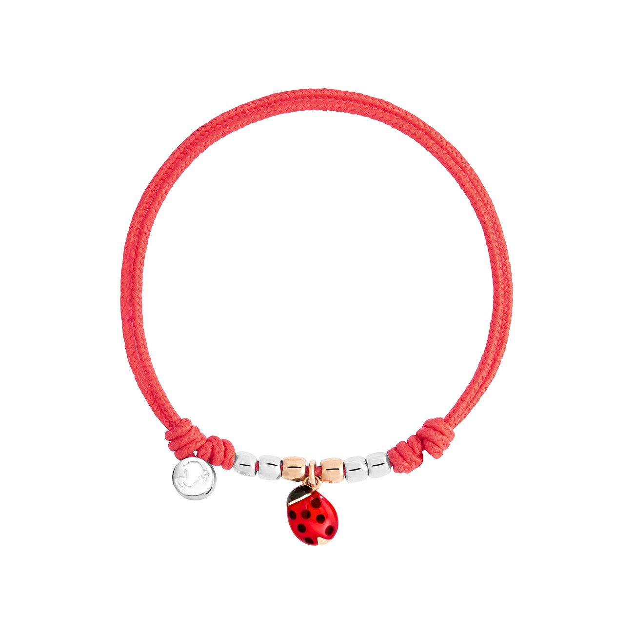 DoDo Armband aus 375 Roségold und 925 Silber mit Marienkäfer-Anhänger.