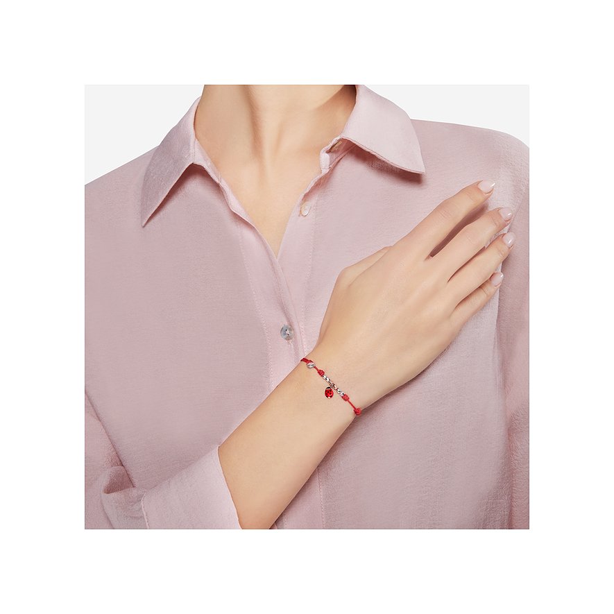 DoDo Armband aus 375 Roségold und 925 Silber mit Marienkäfer-Anhänger.
