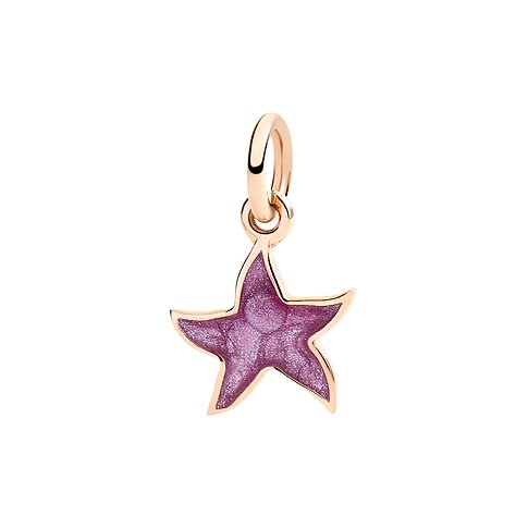 DoDo Anhänger aus Roségold mit lila Emaille-Stern.