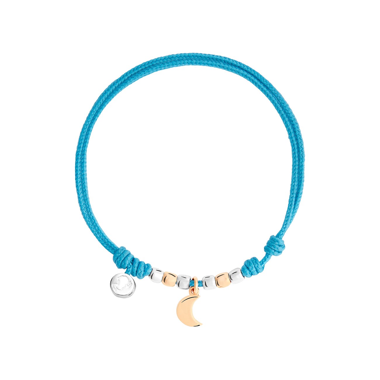DoDo armband van 375 roségoud en 925 zilver met maanbedel.