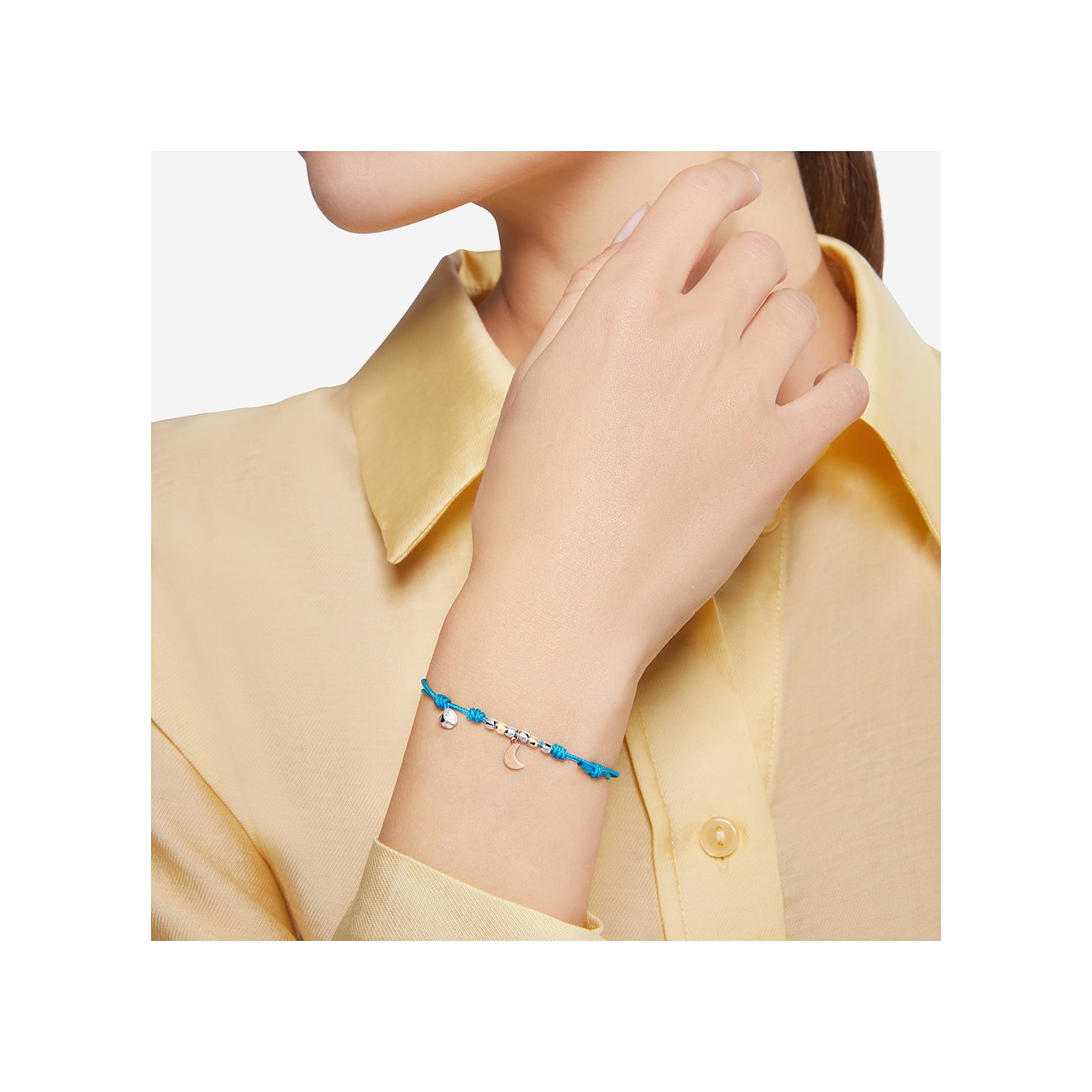 DoDo armband van 375 roségoud en 925 zilver met maanbedel.