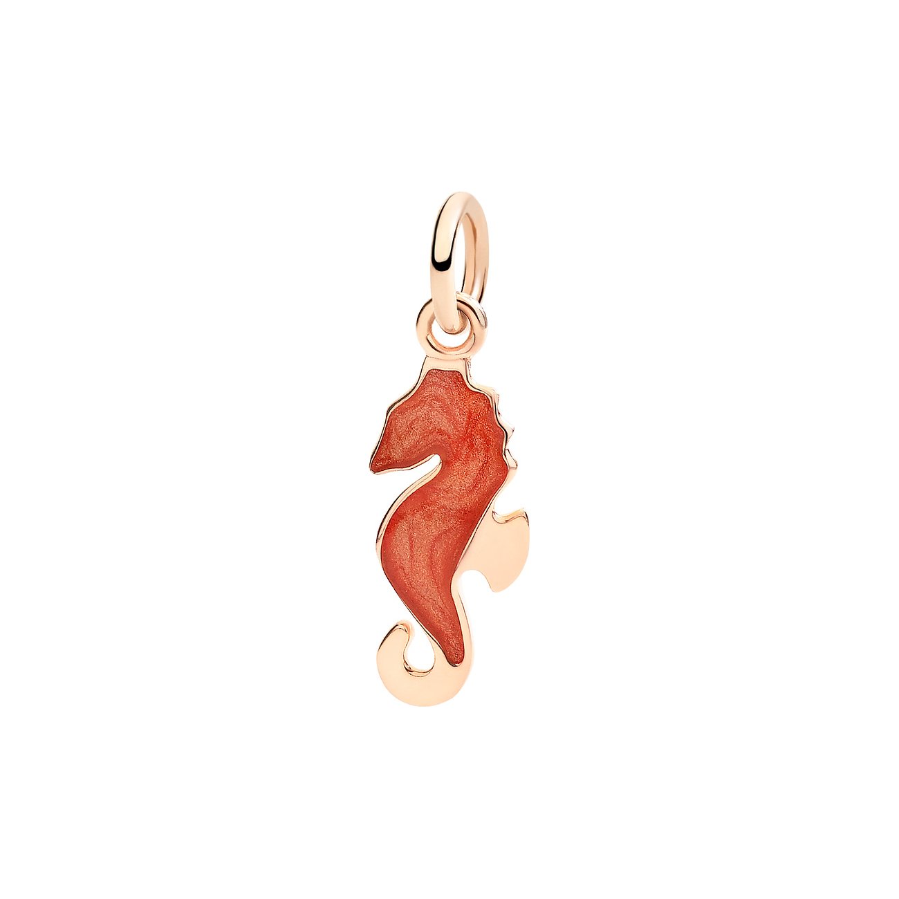 DoDo Anhänger aus 375 Roségold mit roter Emaille.