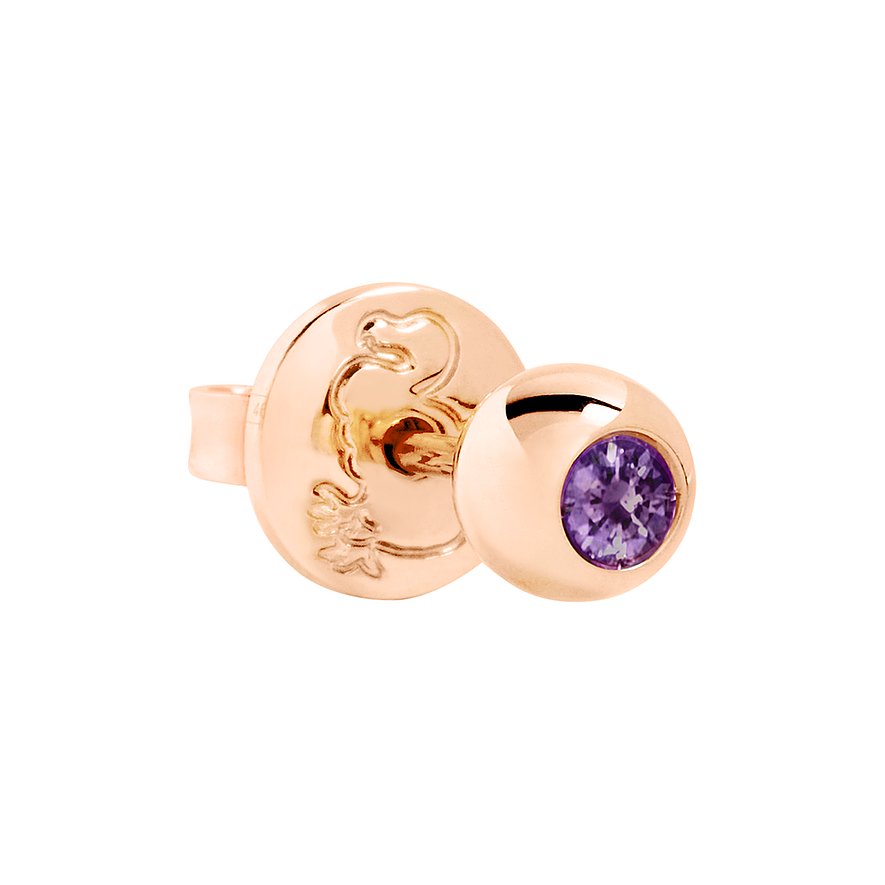DoDo Einzelner Ohrschmuck Bollicine, Amethyst, Damen, 375er Roségold, roségold