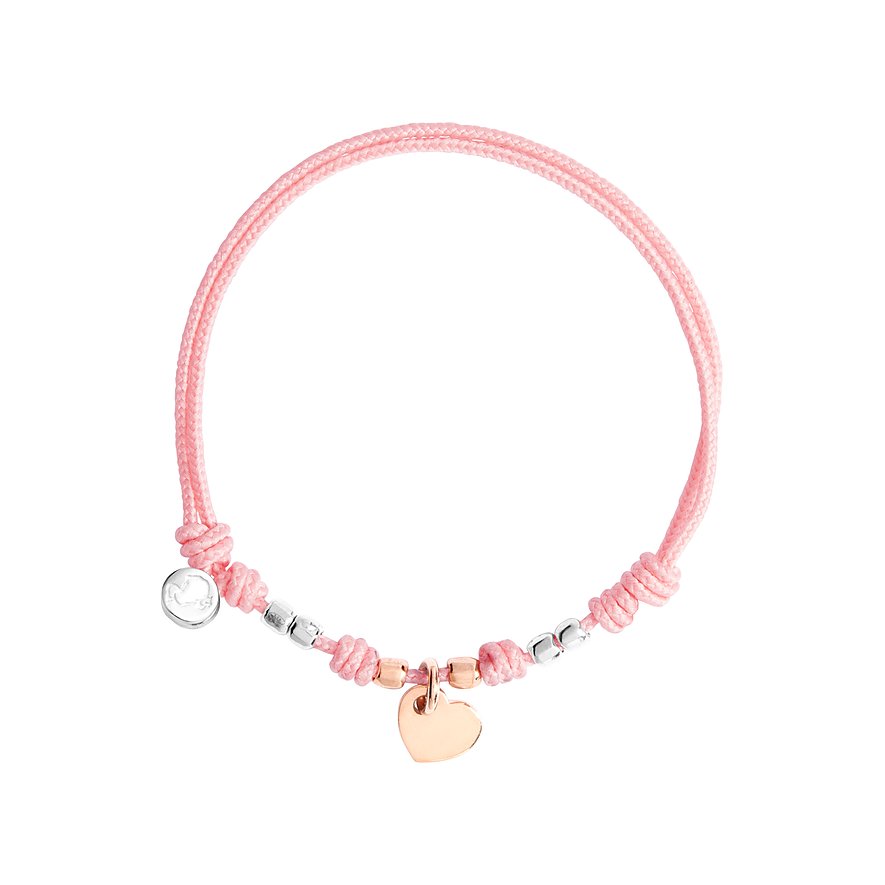 DoDo Armband Prêt-á-DoDo, Damen, 375er Roségold, 925er Silber, Textil, rosé