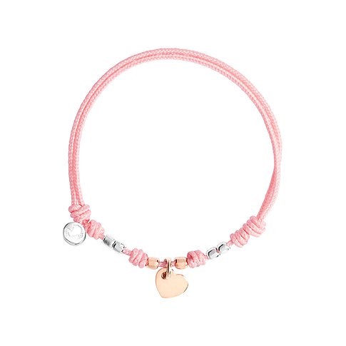 DoDo Armband aus 375 Roségold und 925 Silber mit Herz-Anhänger.