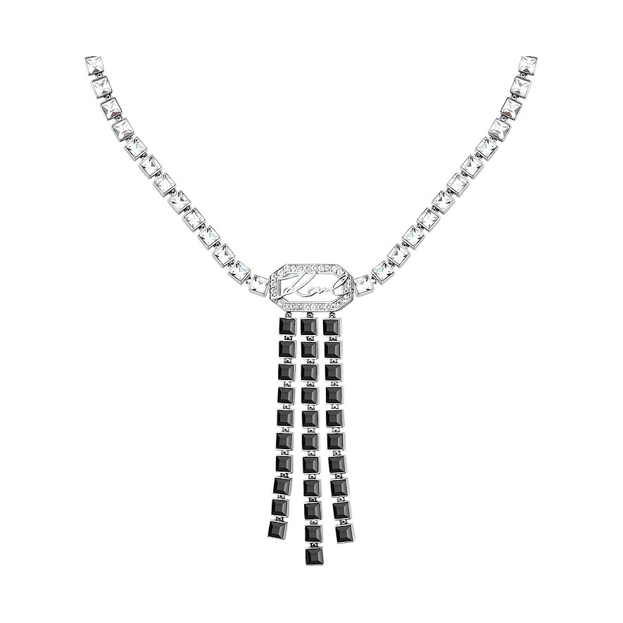 Karl Lagerfeld Kette, Kristall, Damen, Edelstahl, silber