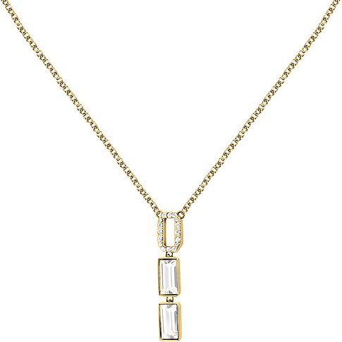 Karl Lagerfeld ketting van roestvrij staal met kristallen, goudkleurig.