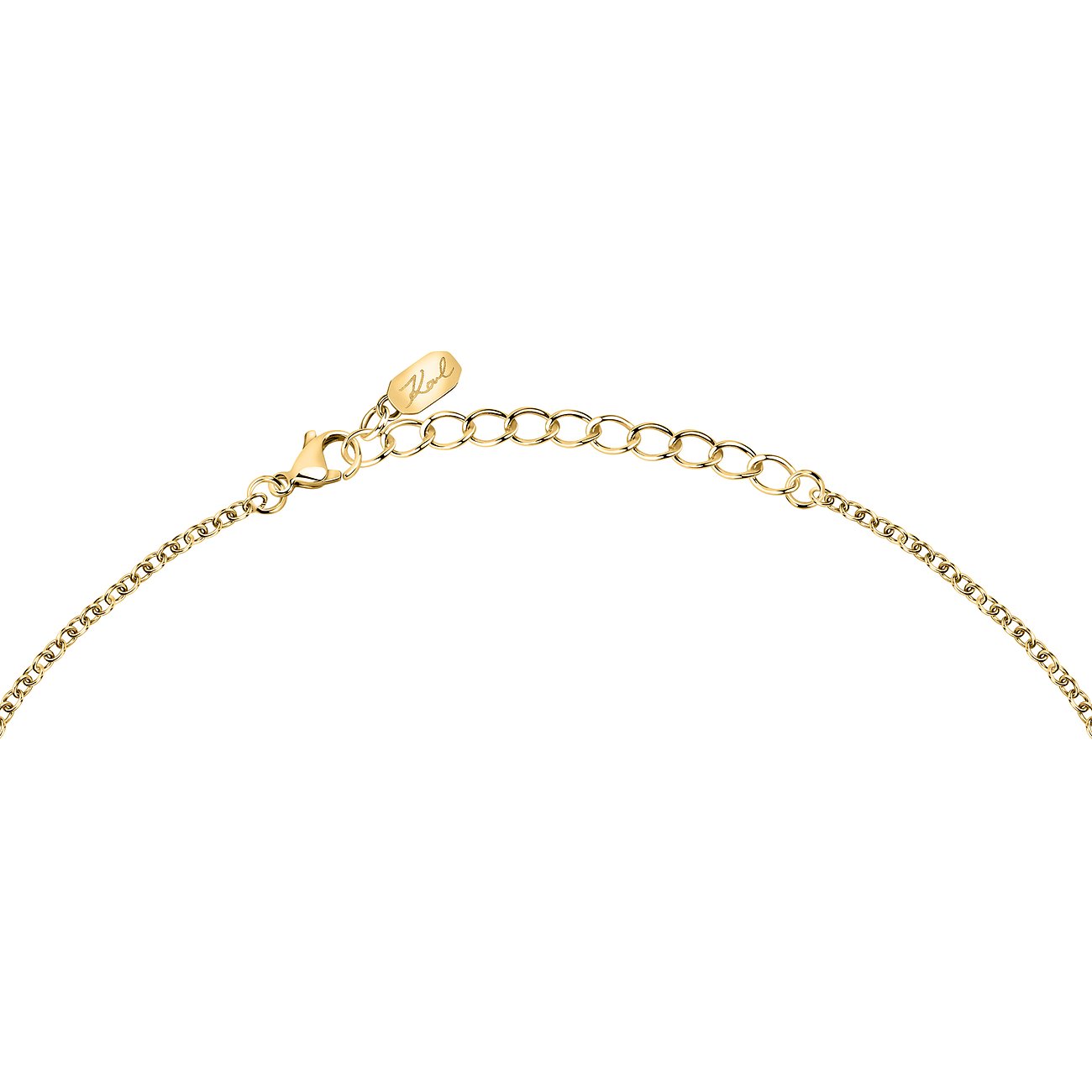 Karl Lagerfeld Halsschmuck aus Edelstahl mit Kristallen, goldfarben.