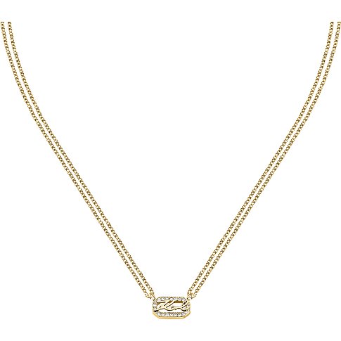 Collier Karl Lagerfeld en acier inoxydable avec cristaux, couleur or.
