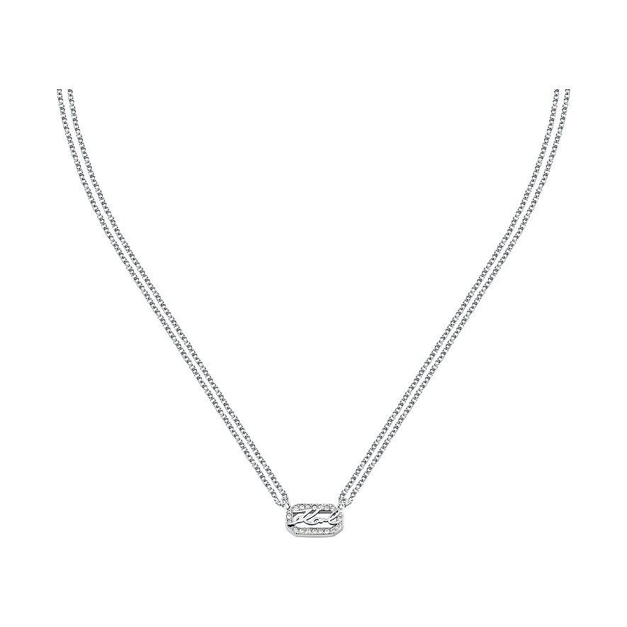 Karl Lagerfeld Kette, Kristall, Damen, Edelstahl, silber