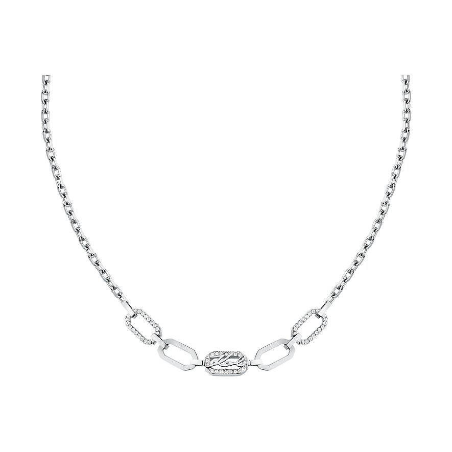 Karl Lagerfeld Kette, Kristall, Damen, Edelstahl, silber