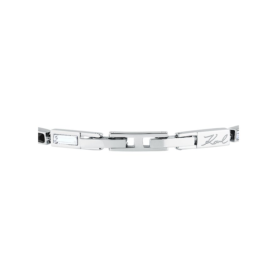 Karl Lagerfeld Armband aus Edelstahl mit Kristallen, silberfarben.