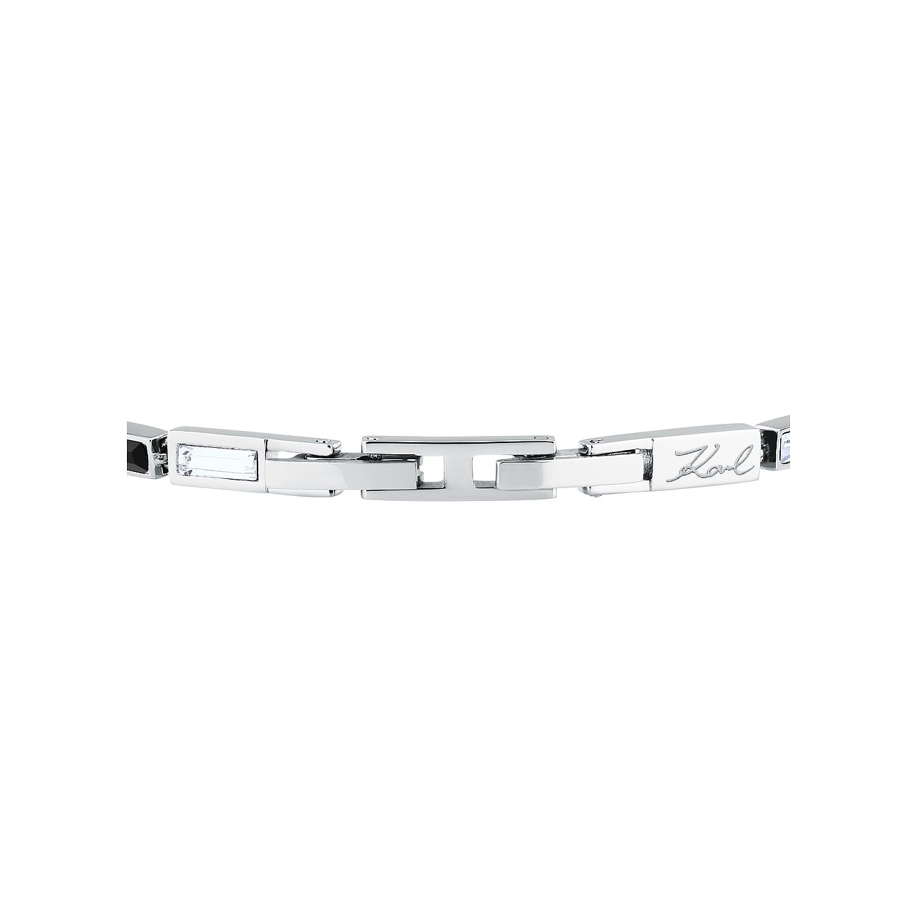 Karl Lagerfeld Armband aus Edelstahl mit Kristallen, silberfarben.