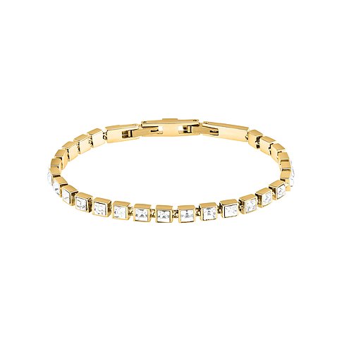 Bracelet Karl Lagerfeld en acier inoxydable avec cristaux, couleur or.