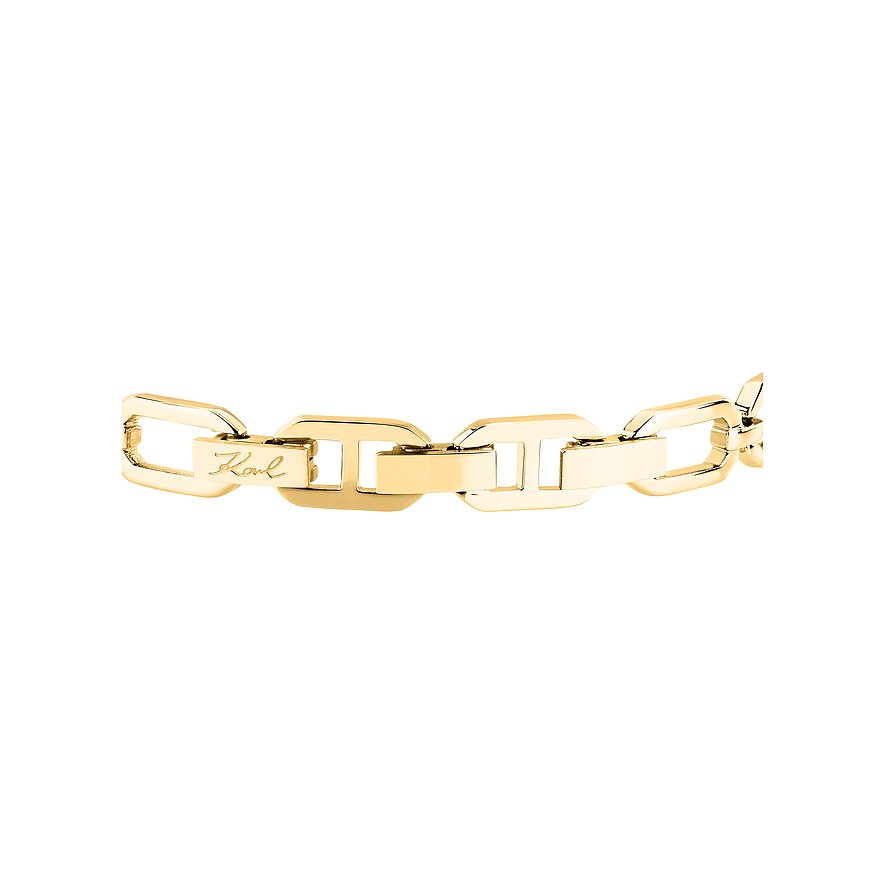 Karl Lagerfeld Armband aus Edelstahl mit Kristallen, goldfarben.