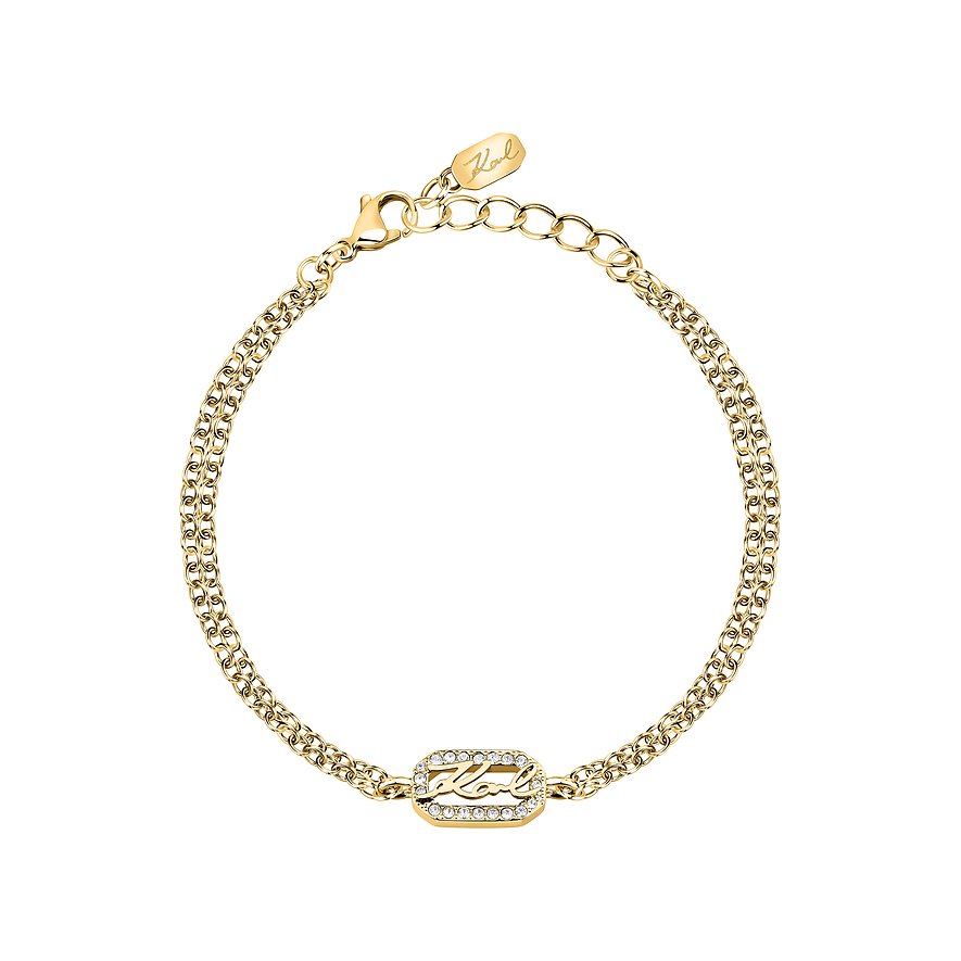 Karl Lagerfeld Armband, Kristall, Damen, Edelstahl, gelbgold