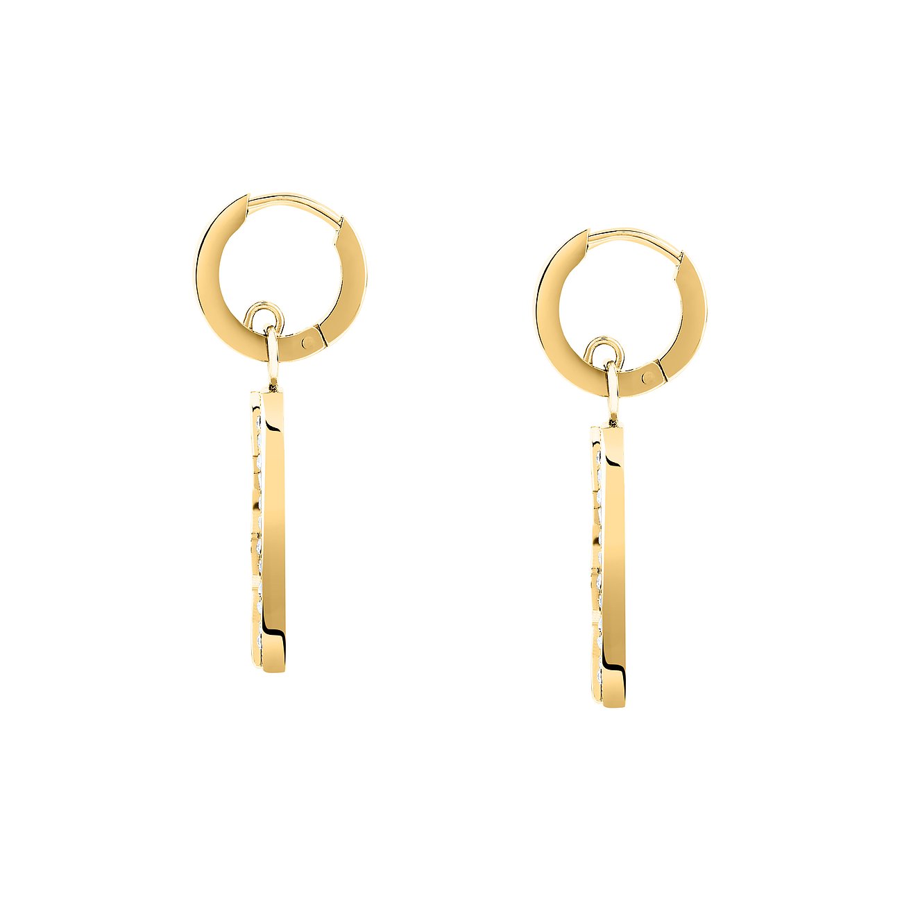 Karl Lagerfeld Ohrringe aus Edelstahl, goldfarben, mit Kristallen.