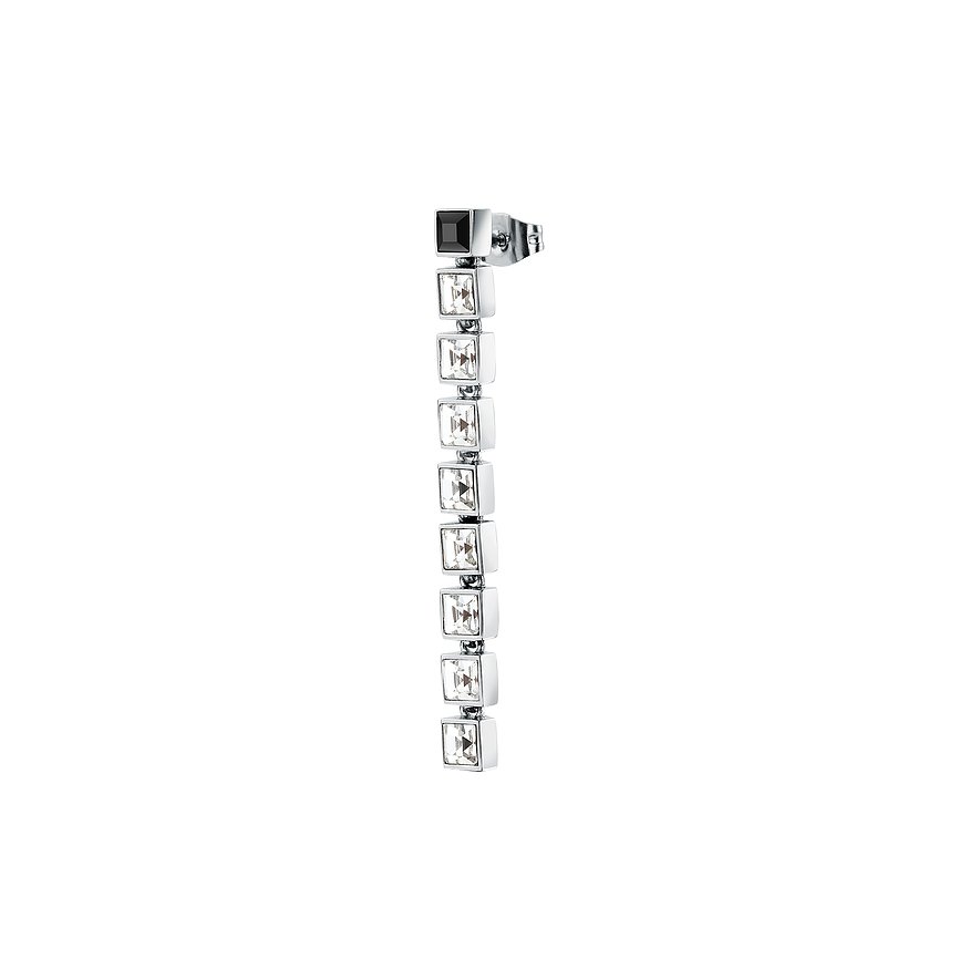 Karl Lagerfeld Einzelner Ohrschmuck, Kristall, Damen, Edelstahl, silber