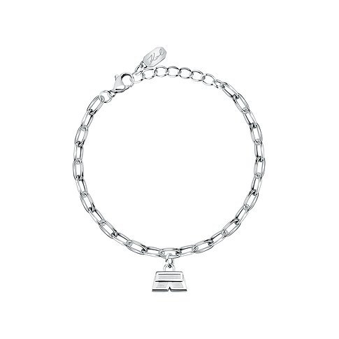 Karl Lagerfeld armband i rostfritt stål med logotypberlock.