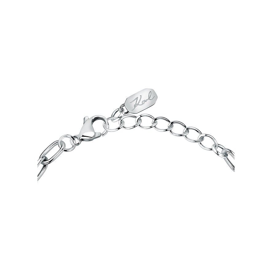 Karl Lagerfeld Armband aus Edelstahl mit Gliederkette und Karabinerverschluss.
