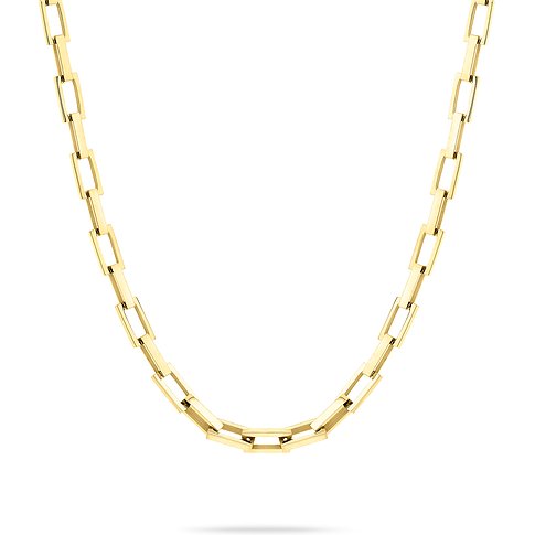Liebeskind Halsschmuck aus Edelstahl mit rechteckigen Gliedern.
