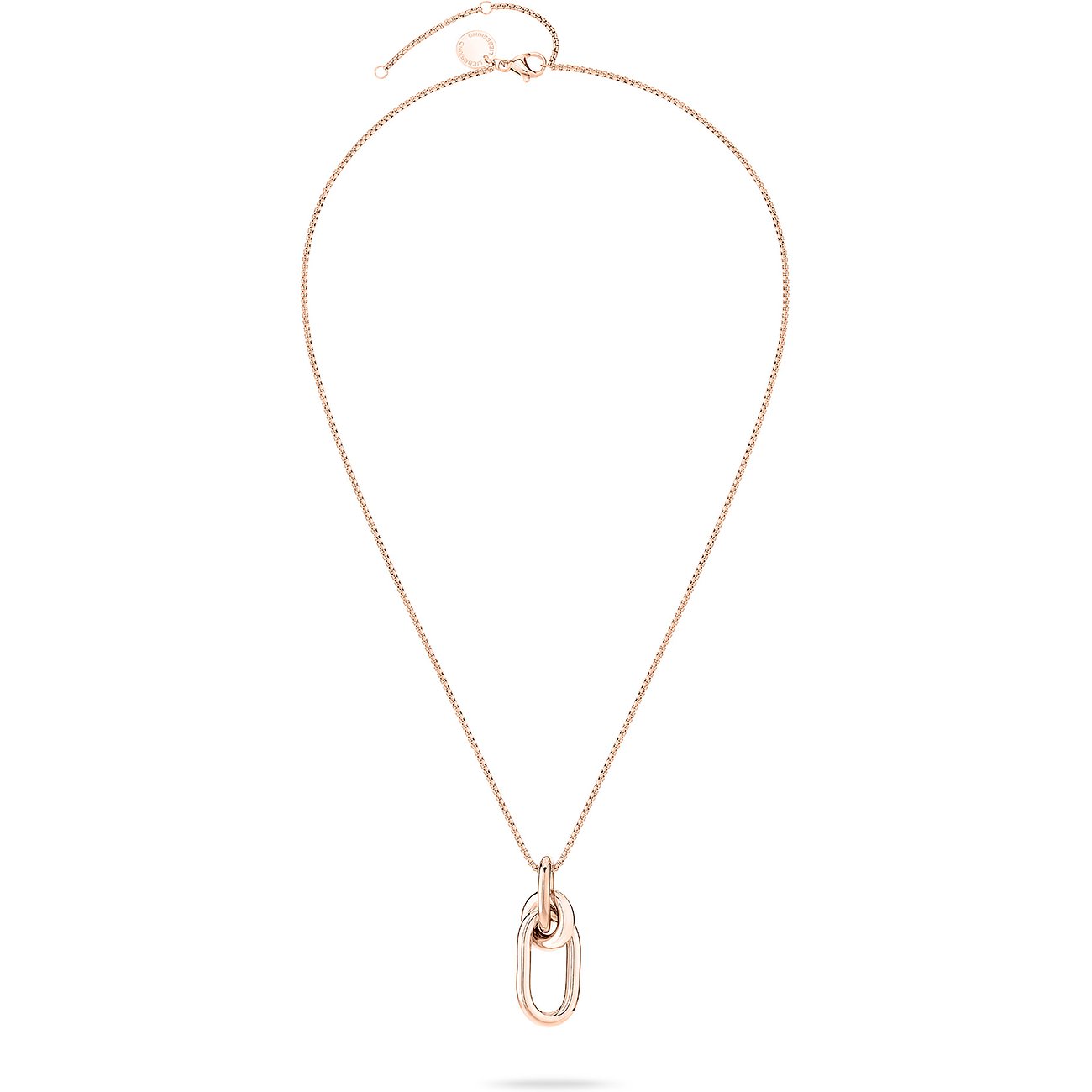 Liebeskind halsband av rostfritt stål, roséfärgat, med två länkar.
