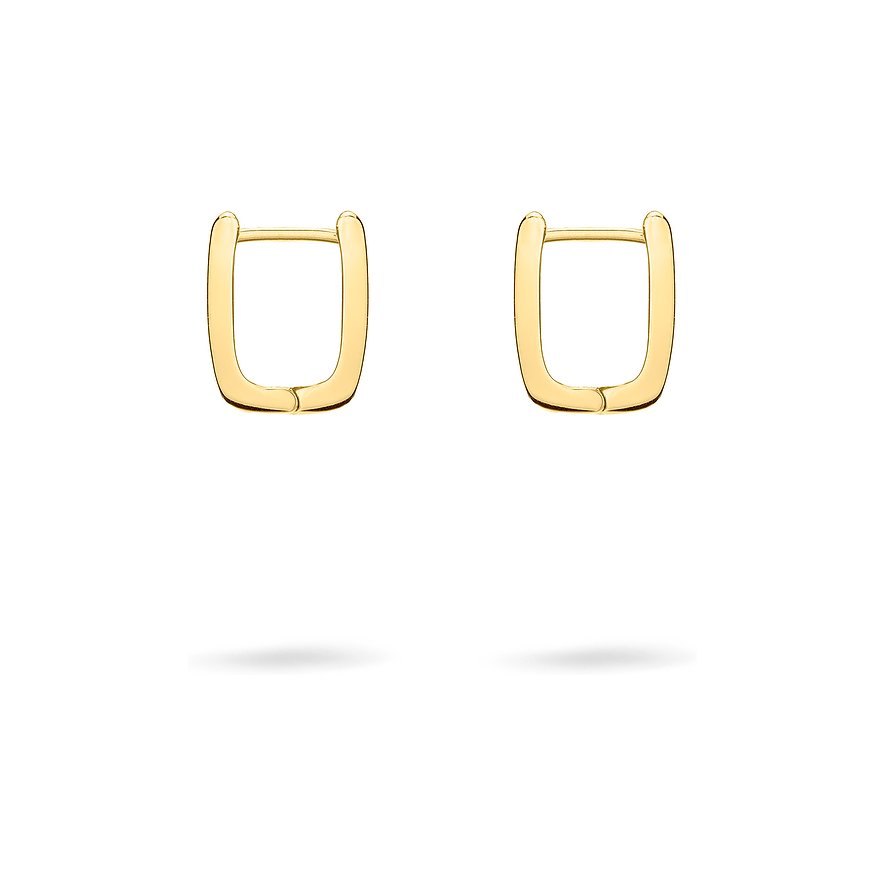 Liebeskind Ohrringe aus Edelstahl, goldfarben, rechteckig.