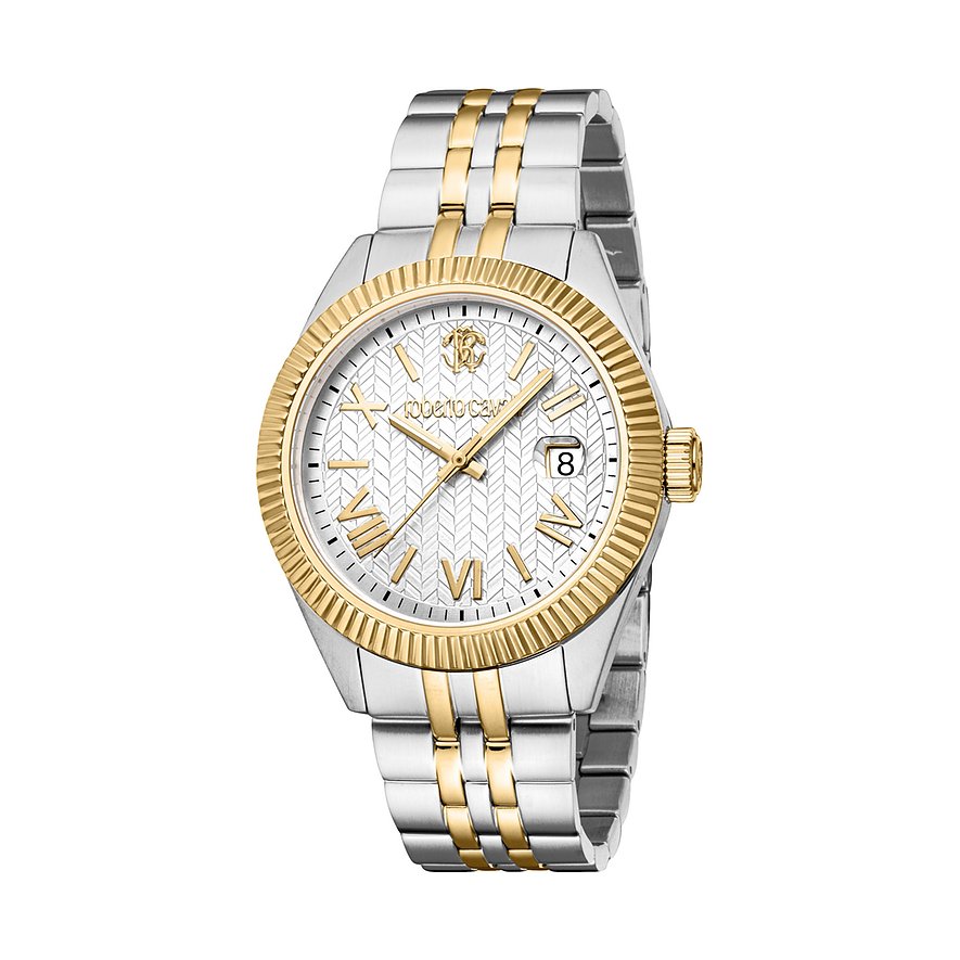 Roberto Cavalli Herrenuhr Uomo Classico III RC5G113M0075, Herren, Edelstahl, Armband: Edelstahl, Quarz, analog