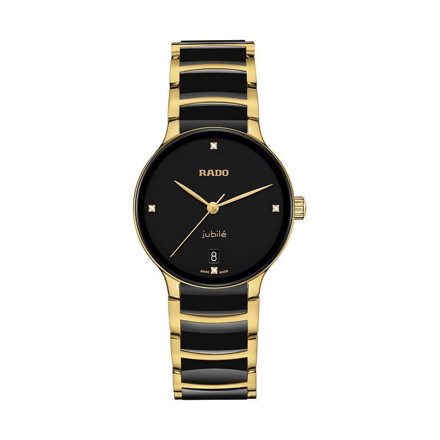 Rado Damenuhr Centrix Diamonds R30039712, Damen, Edelstahl, Armband: Edelstahl, Keramik, Lithium-Ionen Akku, analog