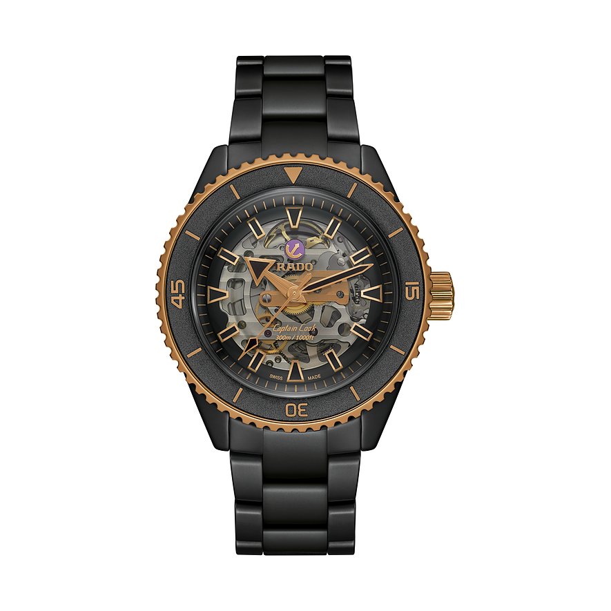 Rado Herrenuhr Captain Cook High-Tech Ceramic R32192152, Herren, Keramik, Armband: Keramik, Automatik, analog