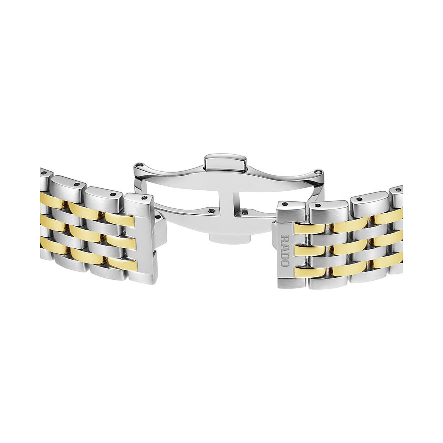Rado Unisexuhr aus Edelstahl, bicolor, mit Faltschließe.