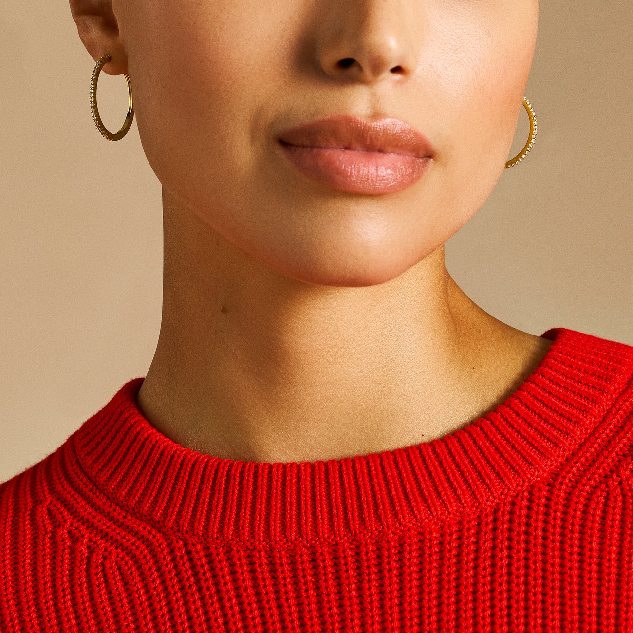 Fossil Ohrringe aus Metall mit Glassteinen.