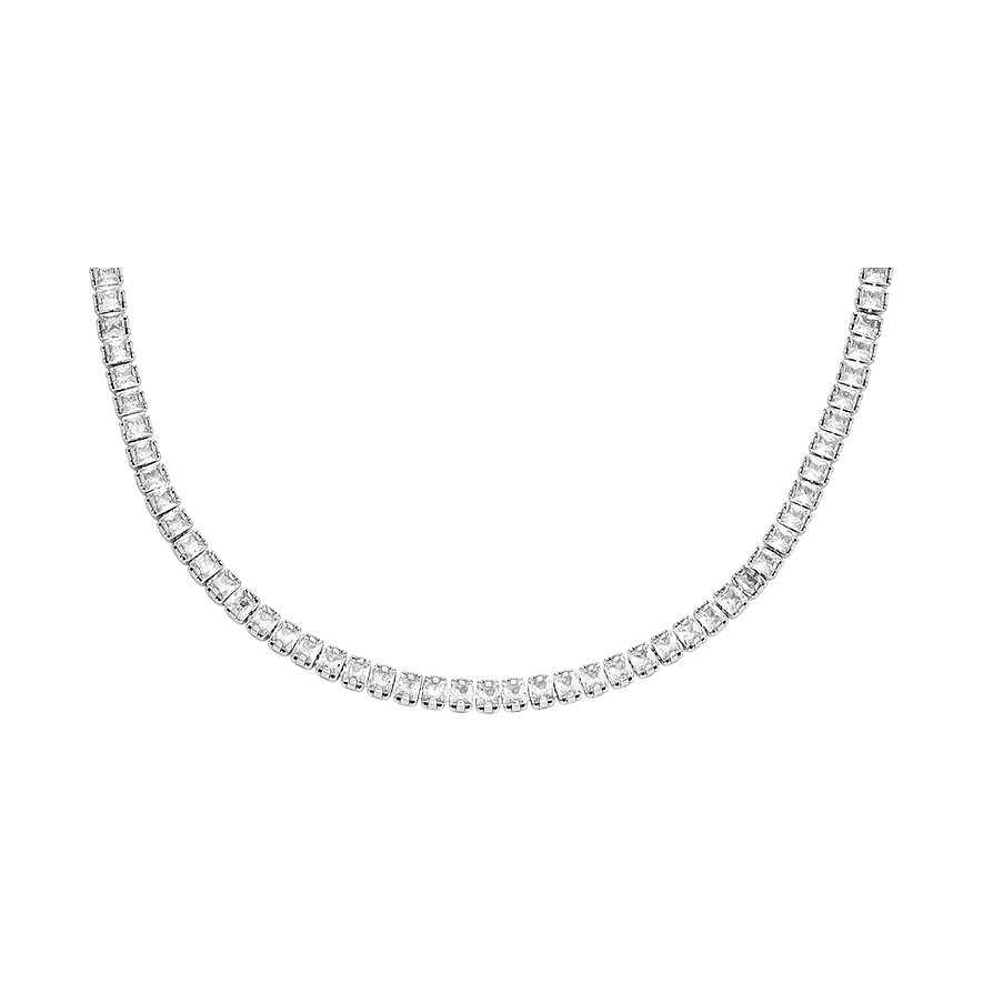 Fossil Kette HERITAGE, Glasstein, Damen, Edelstahl, silber