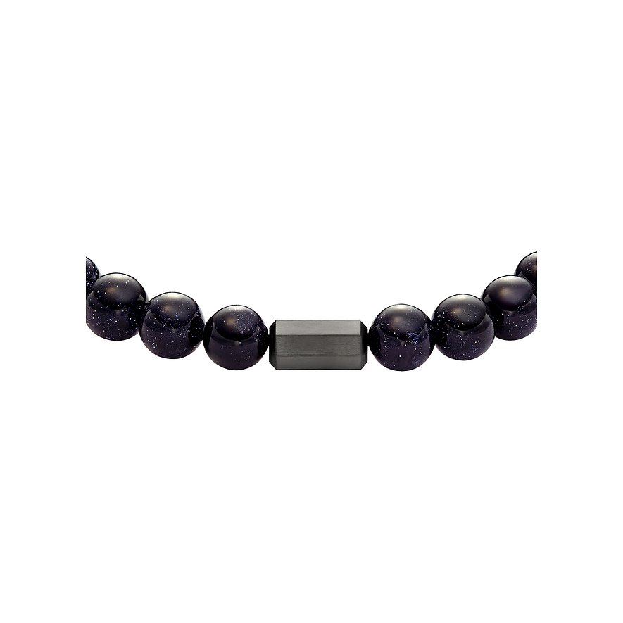 Fossil Armband aus Farbstein und Edelstahl mit Facettenschliff.