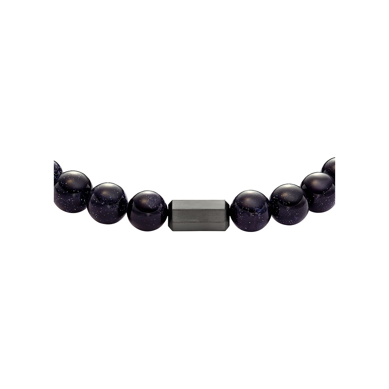Fossil Armband aus Farbstein und Edelstahl mit Facettenschliff.