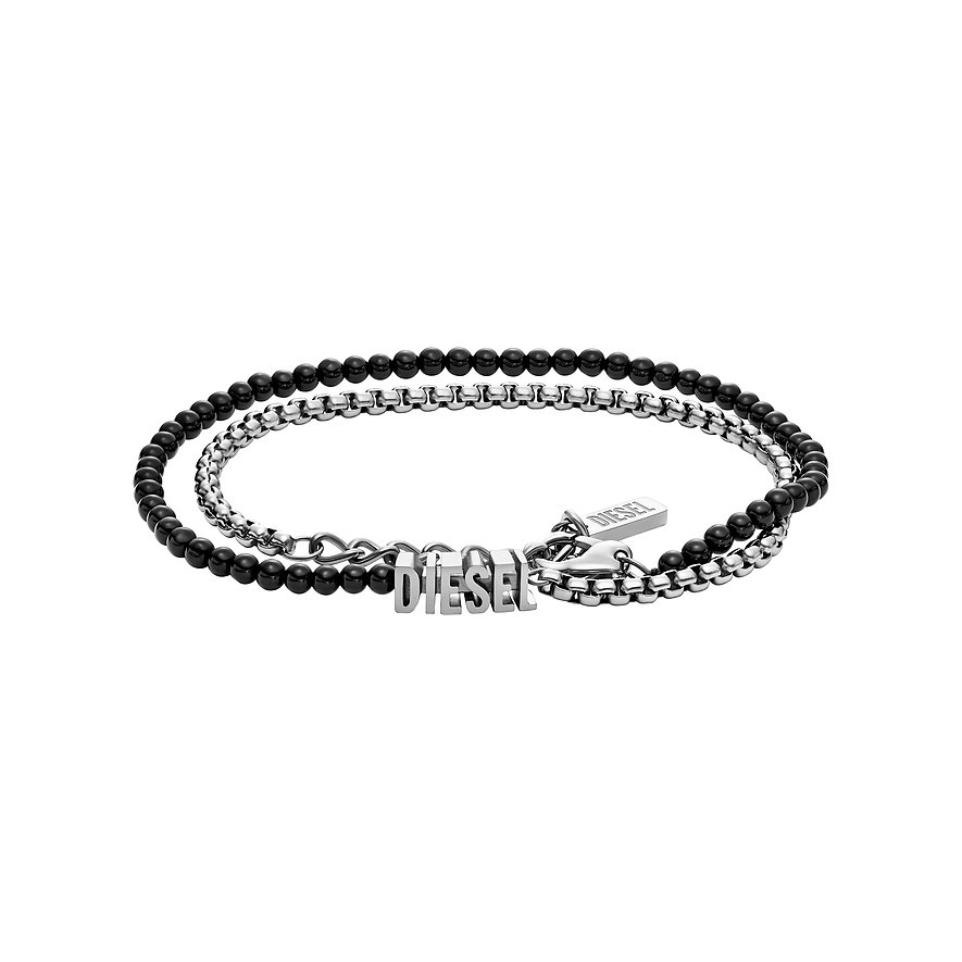 Diesel Armband DIESEL FONT, Unisex, Edelstahl, Farbstein, silber