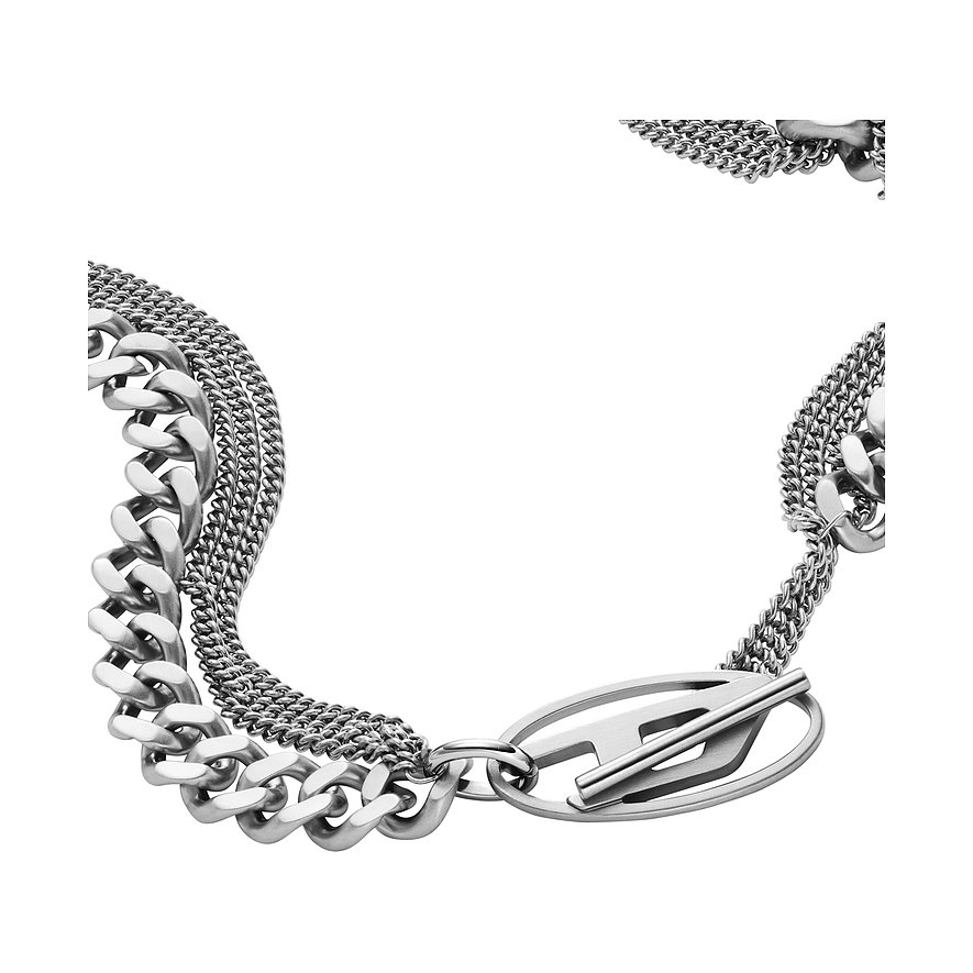 Diesel Kette OVAL D LOGO, Unisex, Edelstahl, silber