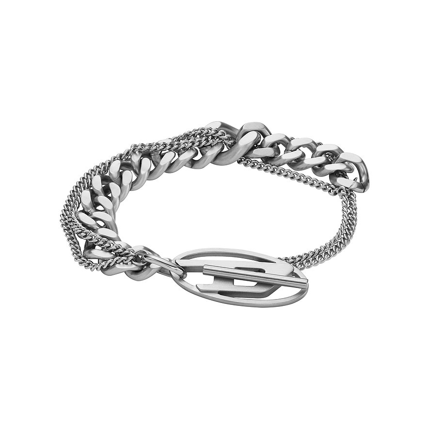 Diesel Armband OVAL D LOGO, Unisex, Edelstahl, silber