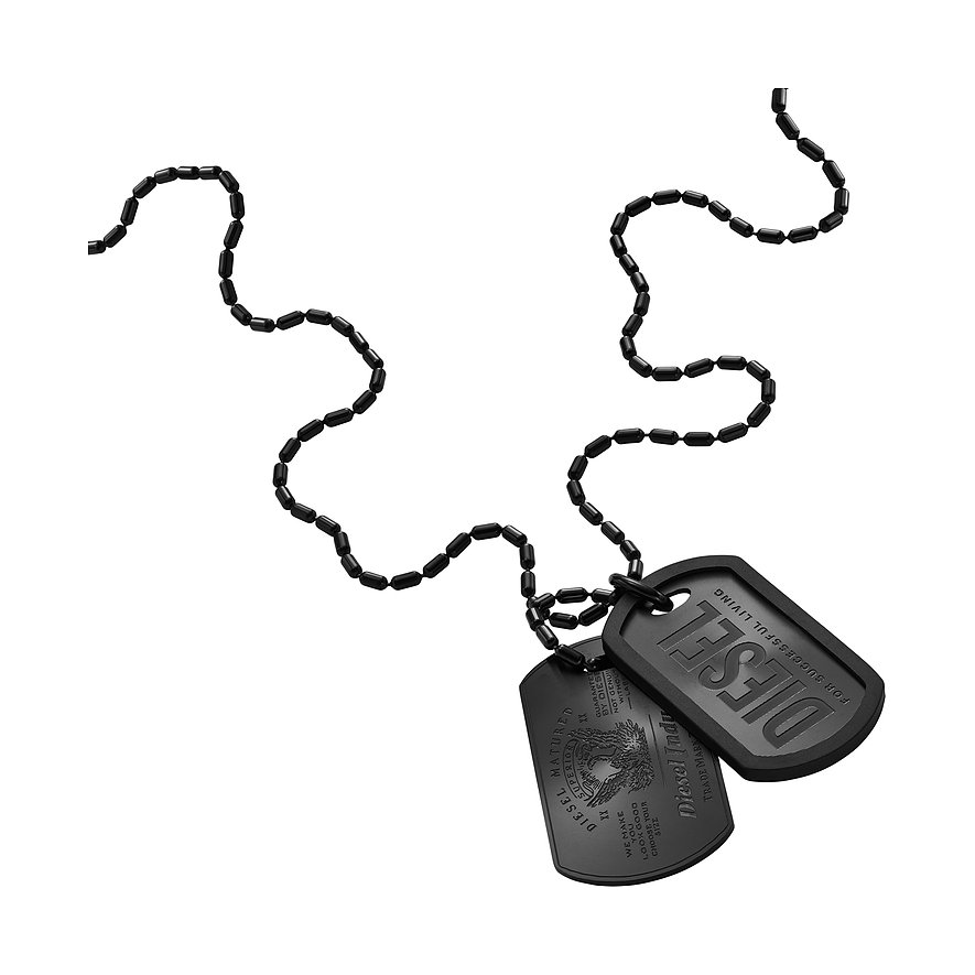 Diesel Kette DIESEL FONT, Herren, Edelstahl, schwarz