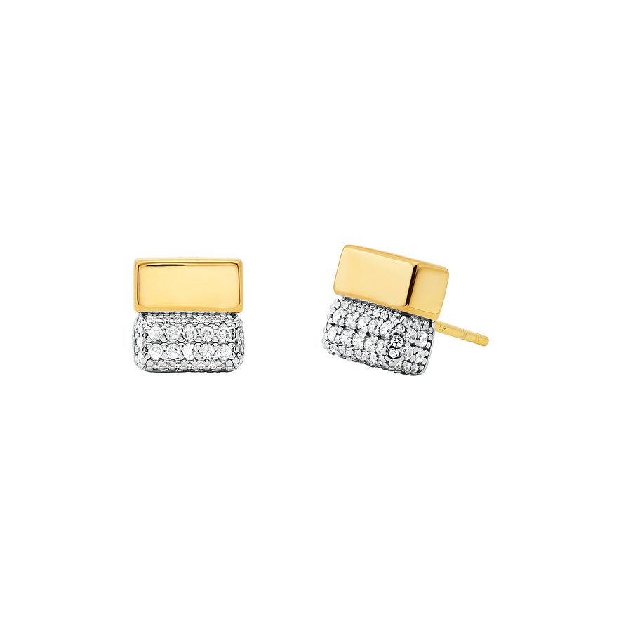 Michael Kors Ohrstecker KORS BRILLIANCE, Zirkonia, Damen, 925er Silber, bicolor