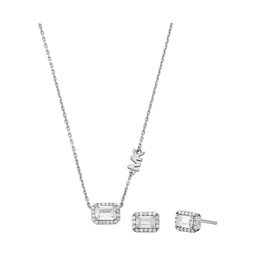 Michael Kors Schmuck-Set KORS BRILLIANCE, Zirkonia, Damen, 925er Silber, silber