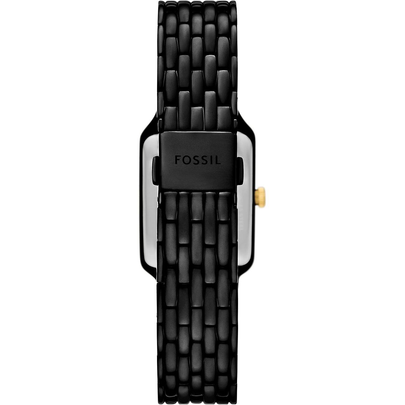 Fossil Damenuhr mit Edelstahlgehäuse und geflochtenem Armband.