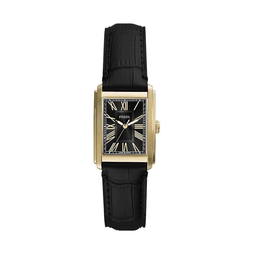 Fossil Herrenuhr CARRAWAY FS6091, Herren, Edelstahl, Armband: Leder, Quarz, analog
