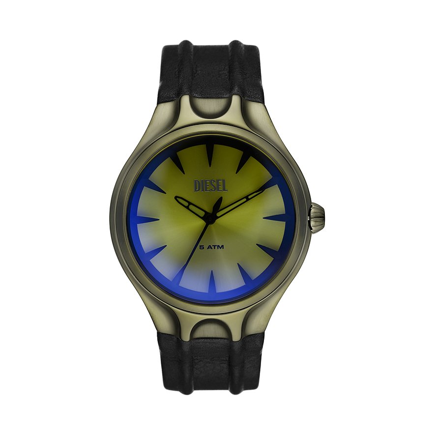 Diesel Herrenuhr STREAMLINE DZ2218, Herren, Edelstahl, Armband: Leder, Quarz, analog