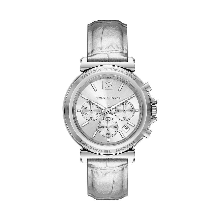 Michael Kors Chronograph MAREN MK7509, Damen, Edelstahl, Armband: Leder, Quarz, analog