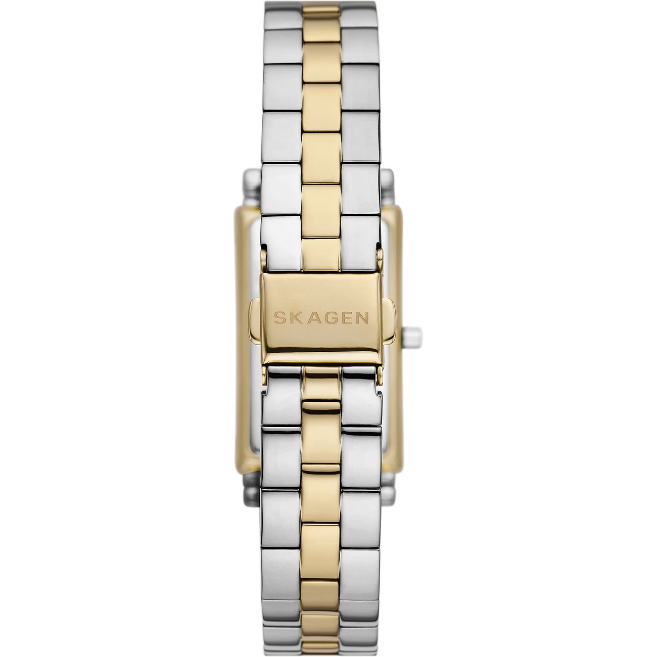 Skagen Damenuhr mit Edelstahlgehäuse, bicolor, analog.