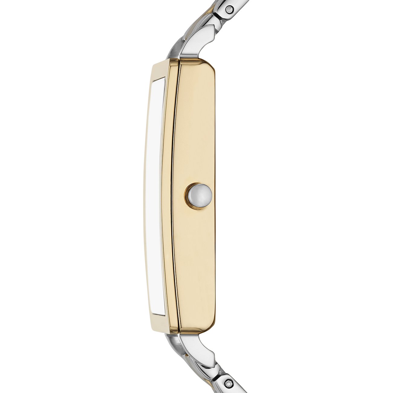 Skagen Damenuhr mit bicolor Edelstahlgehäuse, rechteckig.