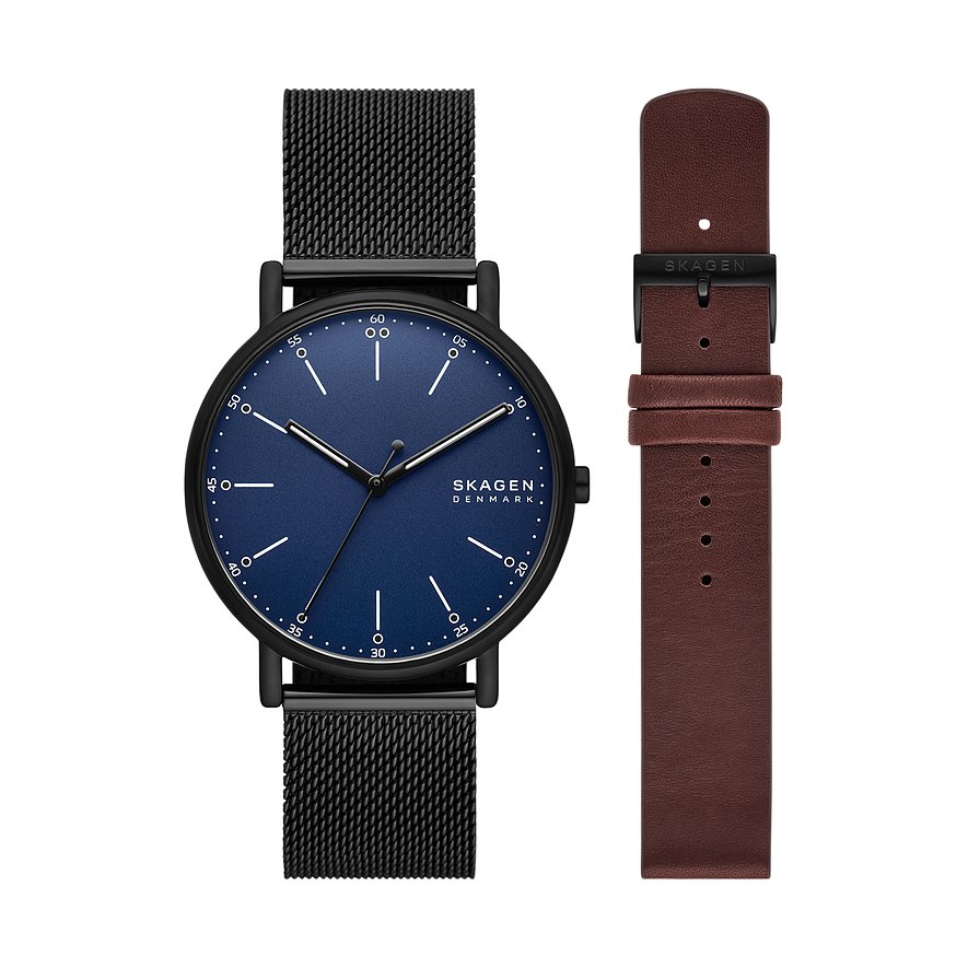 Skagen Herrenuhr SIGNATUR SKW6933SET, Herren, Edelstahl, Armband: Edelstahl, Quarz, analog
